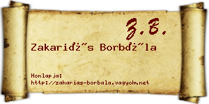 Zakariás Borbála névjegykártya
